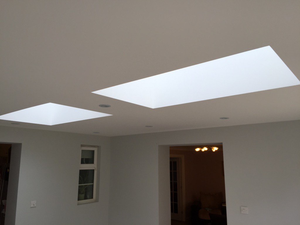 Barong-Windows-Flat-Rooflight-1 | GFD Homes glass roof: close up view of a pair of roof lights installed in a home.