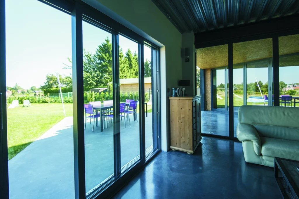 Private-House-Anstaing-15 | GFD Homes sliding patio doors: Sliding doors installed as a patio entrance door.