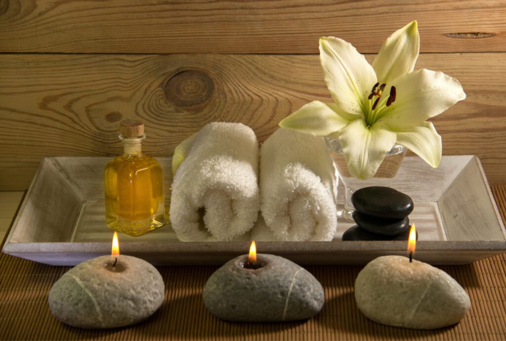 Screenshot-2022-04-27-at-14.13 | GFD Homes hot tub advantages: towels and candles lit to show a relaxing atmosphere.