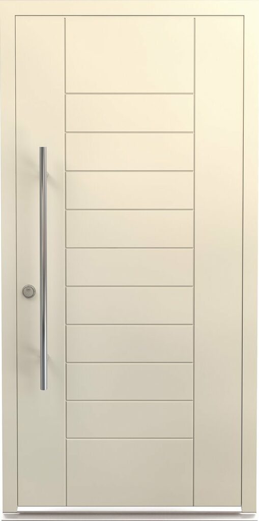 Aluminium composite door in cream. 