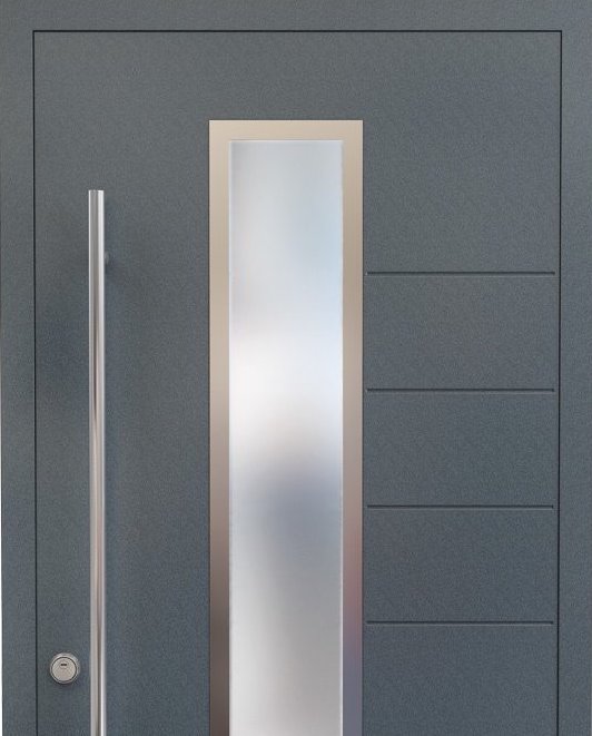 Aluminium composite door, zoomed in view. 
