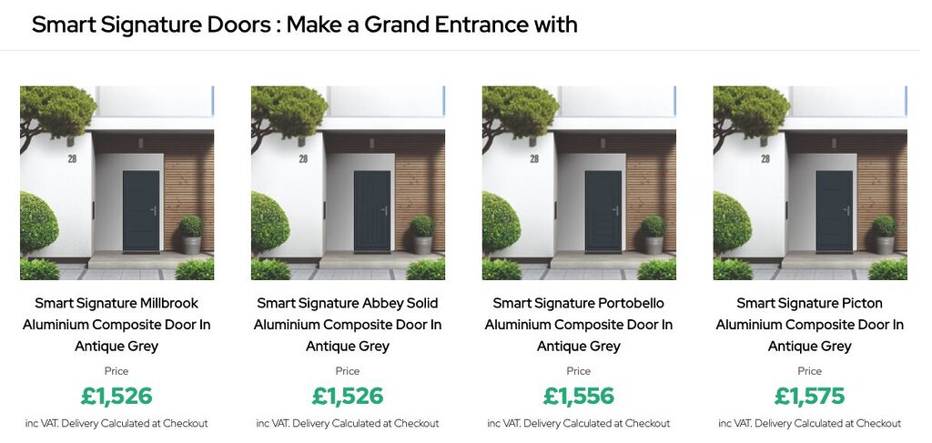 Get an instant quote for your Smart Signature aluminium front door online