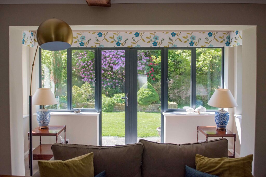 Juliet5 | GFD Homes orangery extension: living room with anthracite grey patio doors