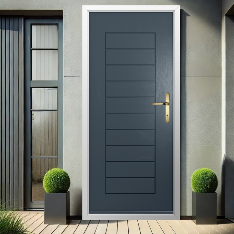 A side-by-side look at a solid core composite door vs foam filled composite doors—highlighting the key differences in strength, insulation, and value