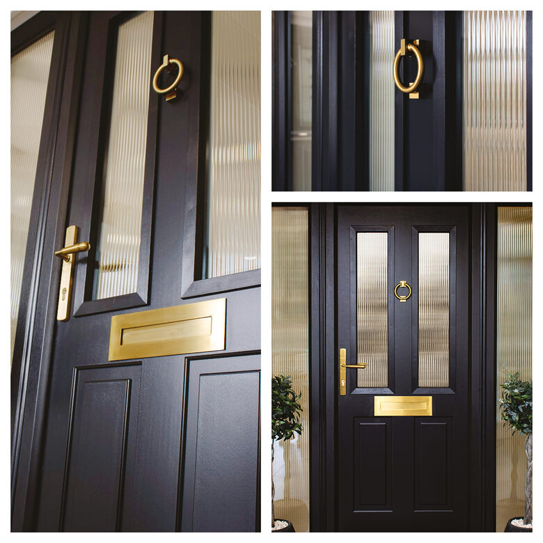 GFD Homes Achieve a seamless, high-end architectural look by pairing a striking black frame with a premium solid-core Comp Door from GFD Homes.