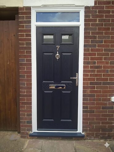 Classic symmetry meets modern strength: The Door Stop 4 Panel 2 Square, expertly installed by GFD Homes