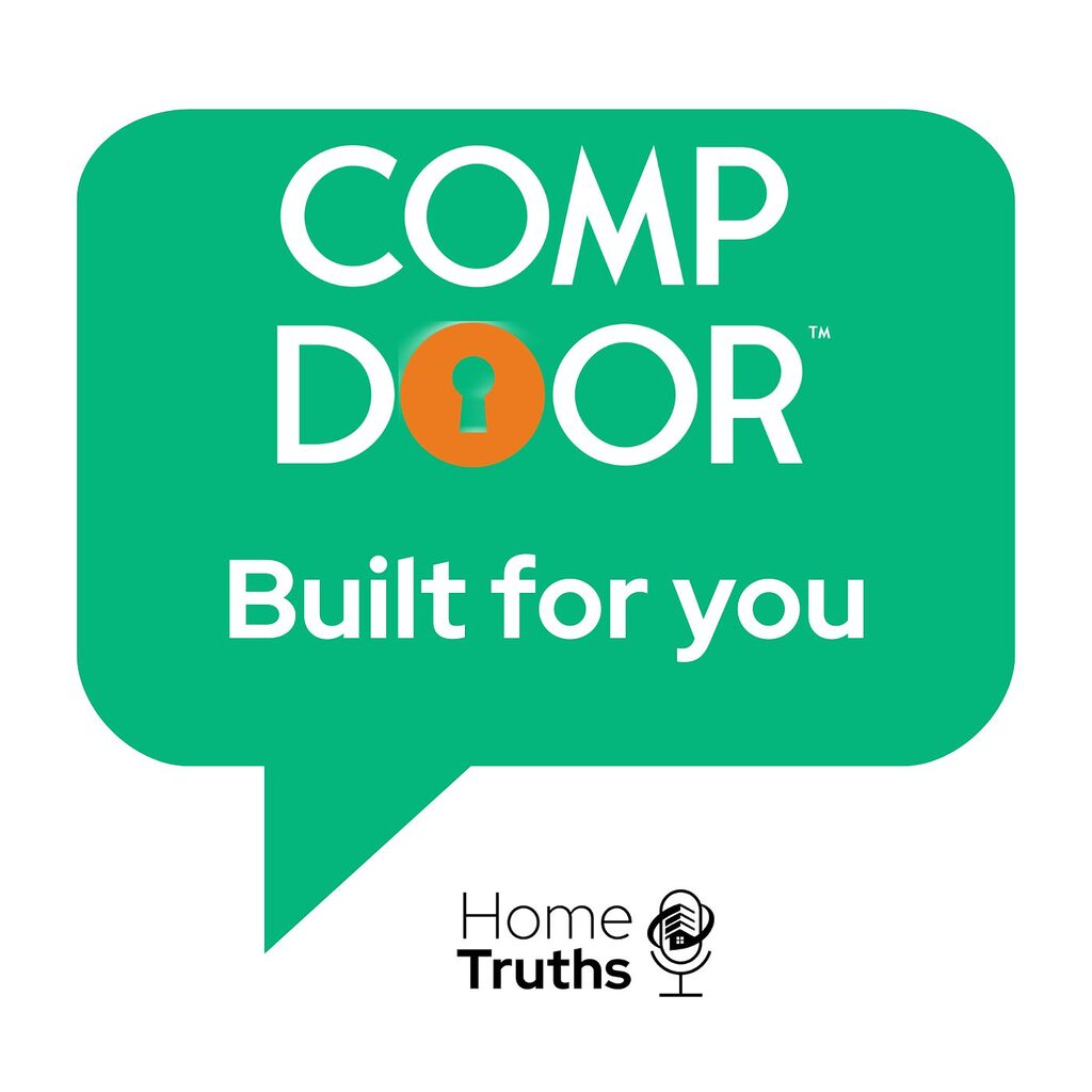 Blog 14 | GFD Homes GFD Homes Logo for the Home Truths podcast: a green speech-bubble shape with'COMP DOOR' in white, an orange keyhole in the O, and 'Built for you' text beneath.