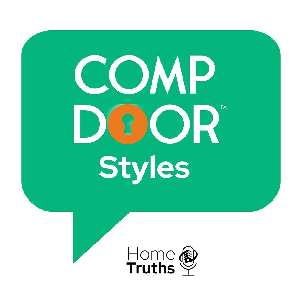 Blog 7 | GFD Homes GFD Homes Teal rounded speech-bubble logo reading 'COMP DOOR Styles' with an orange keyhole in the O; 'Home Truths' and a microphone icon below.