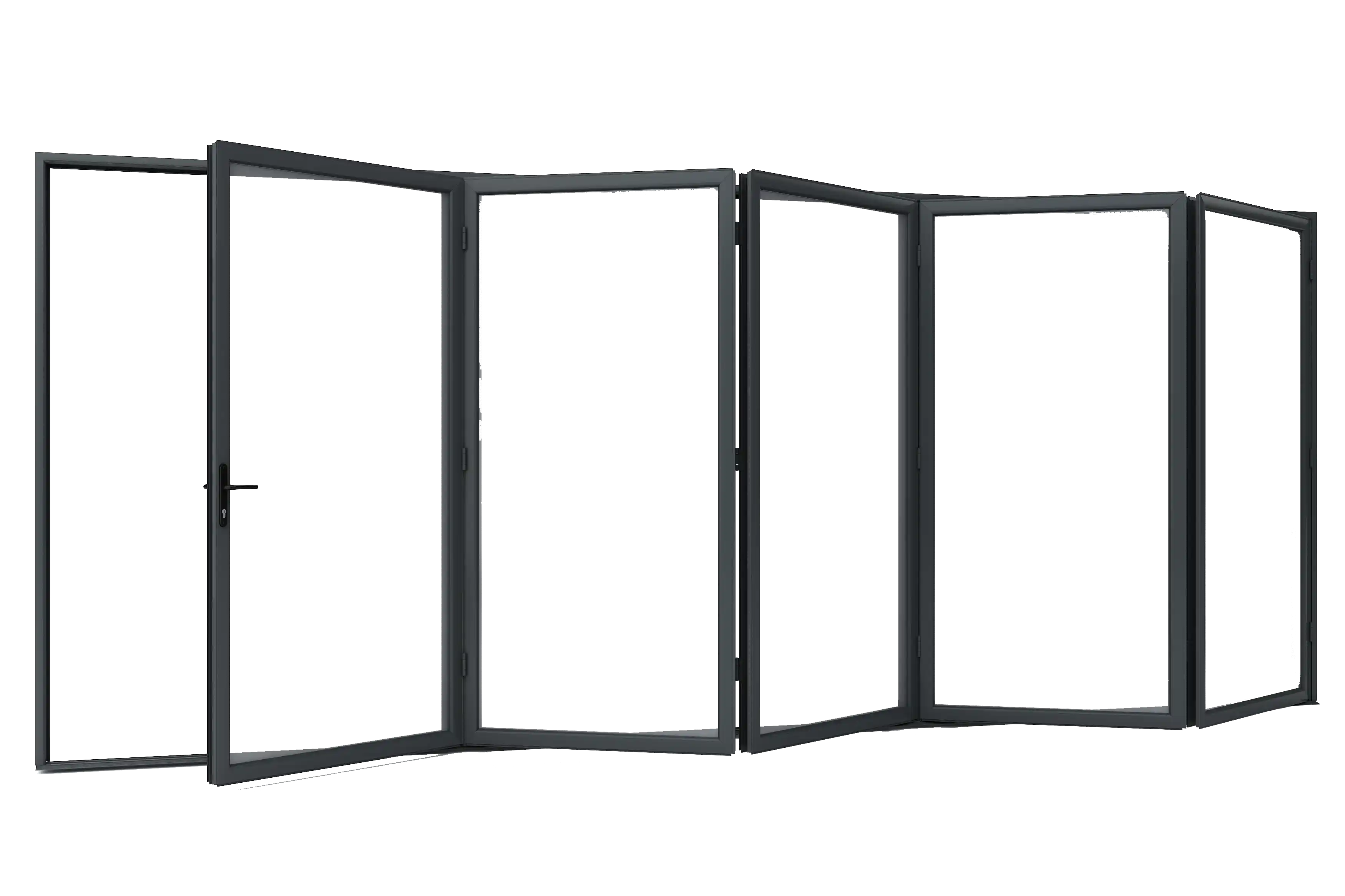 Korniche 2 Pane BiFold Door In White (Satin) One Traffic Door on