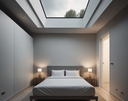 Bedroom with skylight