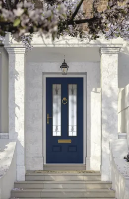 Blue door on elegant home