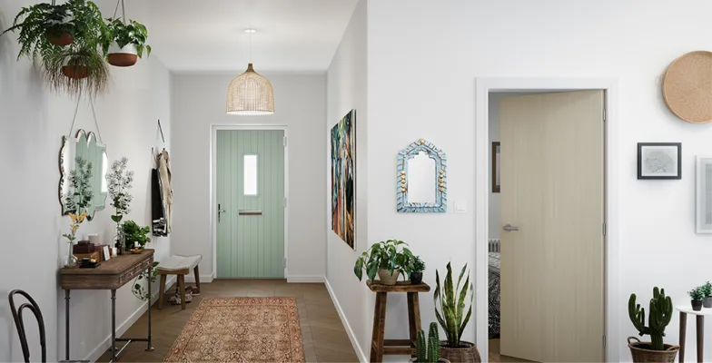 Home entry with plants