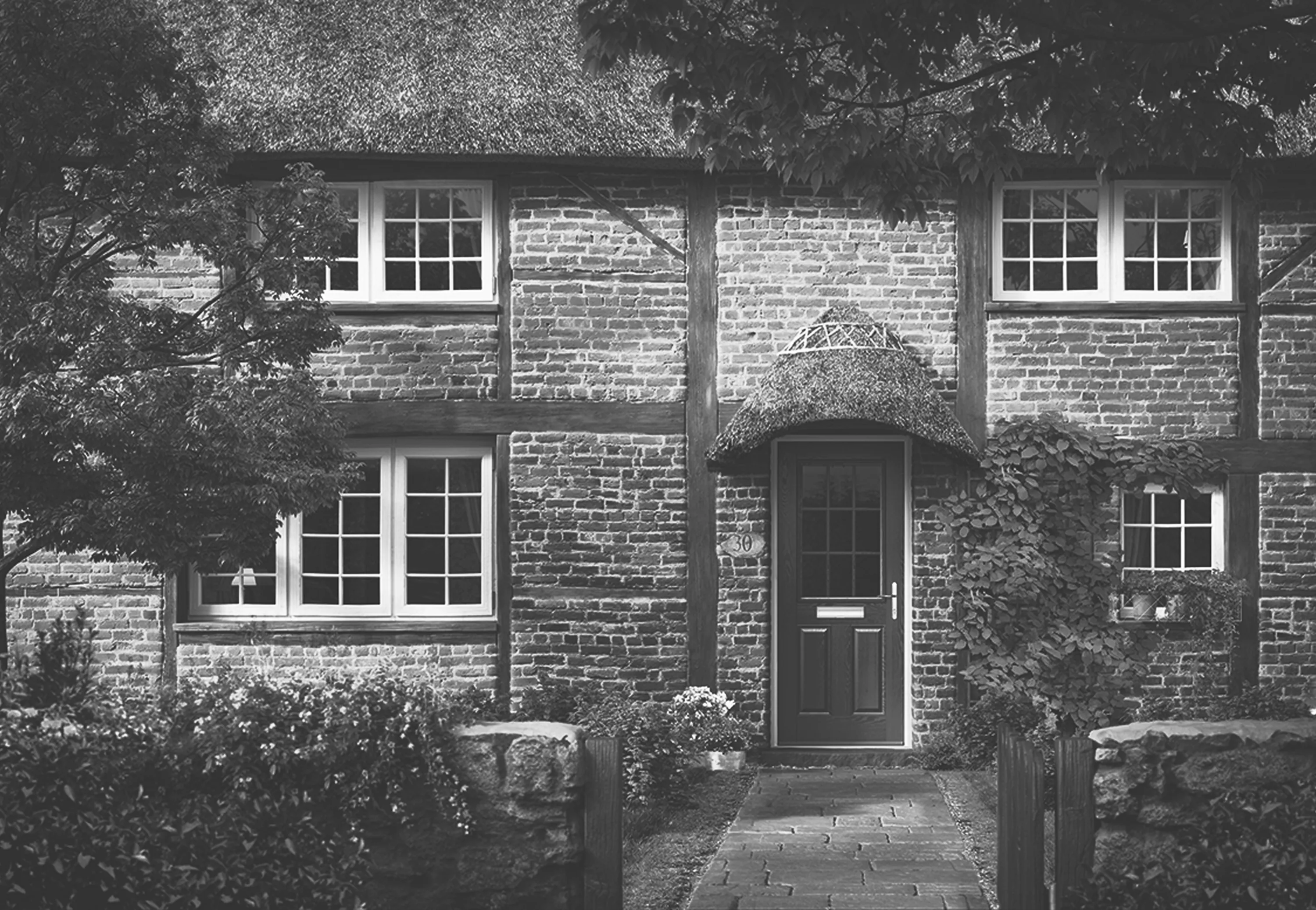 Exterior of a thatched cottage