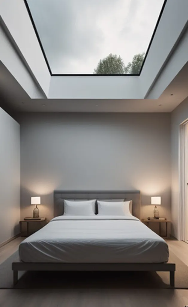 Bedroom with skylight