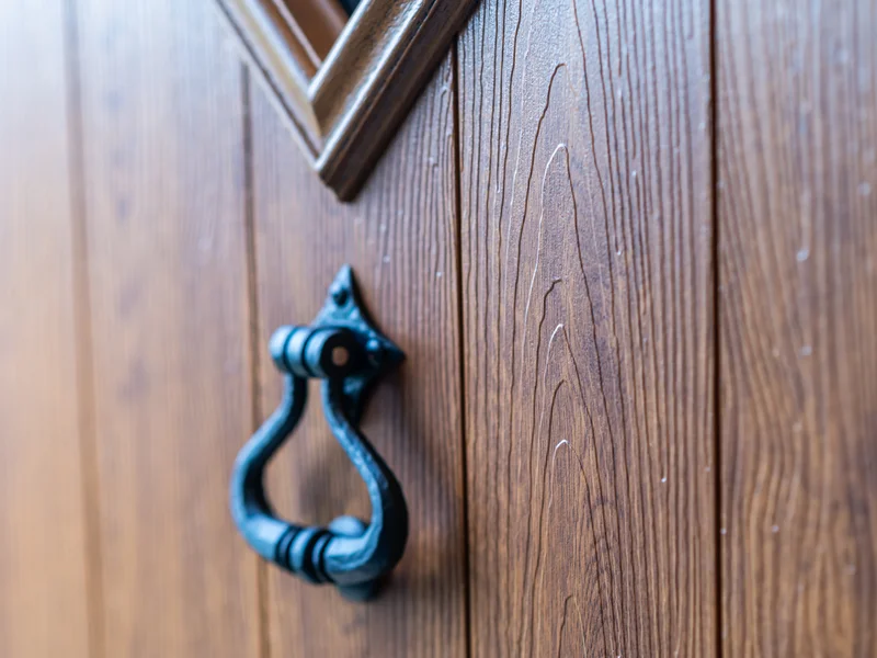 Composite door outer skin and surface