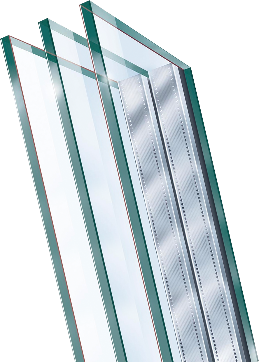 rendered image of 3 panes of glass