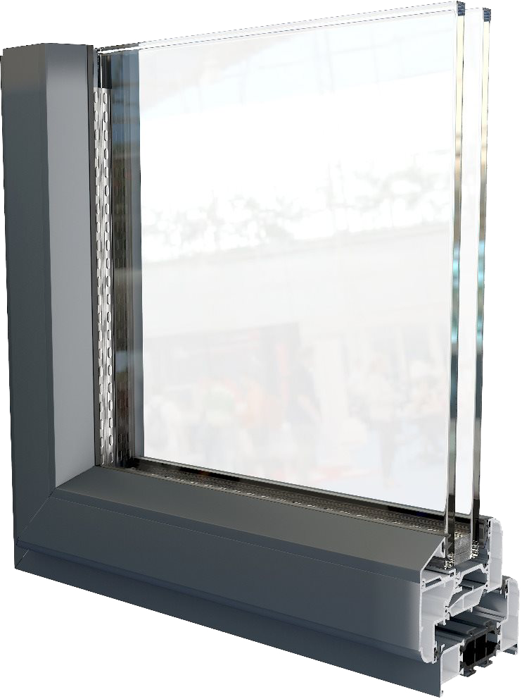 rendered image of one sash option for smart windows