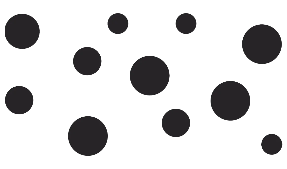 a collection of black dots of various size